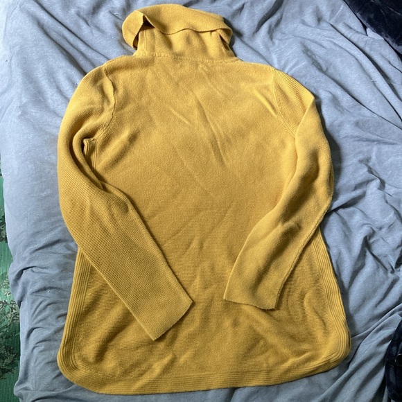 indigenous yellow cowl neck tunic sweater womens large - Picture 5 of 6
